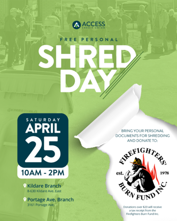  Access Credit Union’s Shred Day is Saturday, April 25