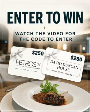 Win $500 in Gift Cards to Petros82 Don Mills and The David Duncan House